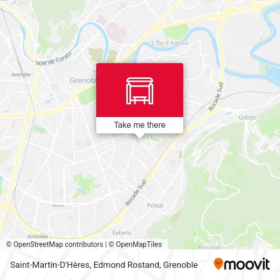 Saint-Martin-D'Hères, Edmond Rostand map