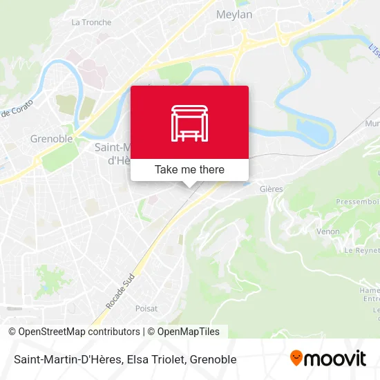 Saint-Martin-D'Hères, Elsa Triolet map