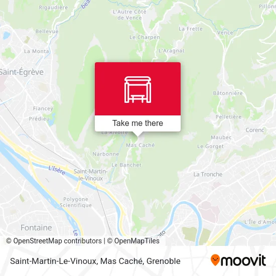 Saint-Martin-Le-Vinoux, Mas Caché map