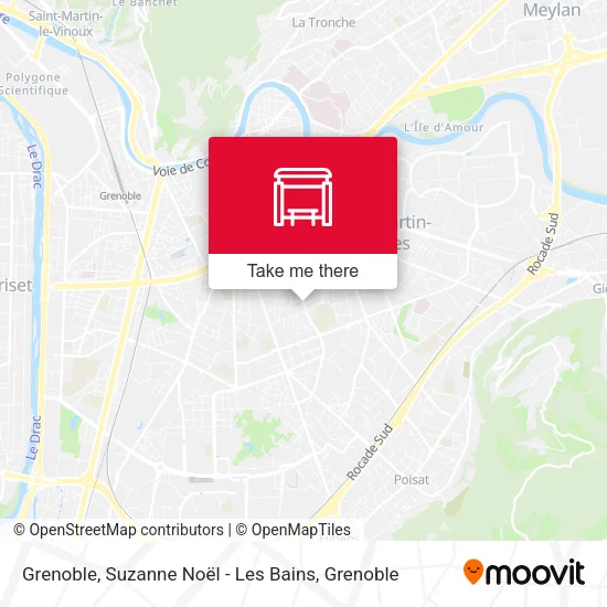 Grenoble, Suzanne Noël - Les Bains map