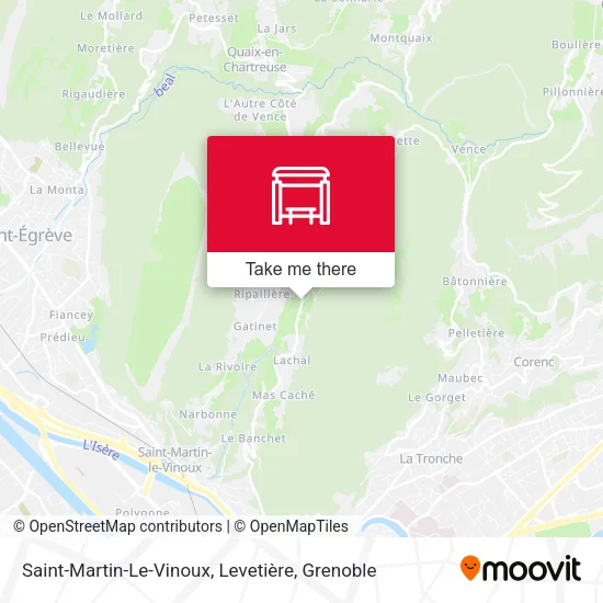 Saint-Martin-Le-Vinoux, Levetière map