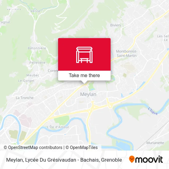 Meylan, Lycée Du Grésivaudan - Bachais map