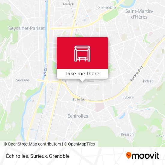 Échirolles, Surieux map