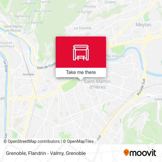 Grenoble, Flandrin - Valmy map