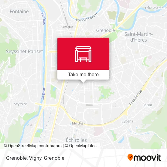Grenoble, Vigny map