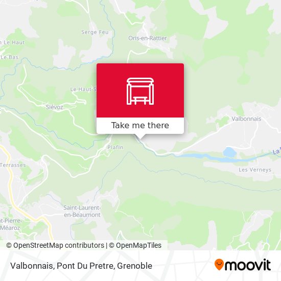 Valbonnais, Pont Du Pretre map