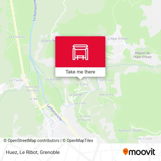 Huez, Le Ribot map