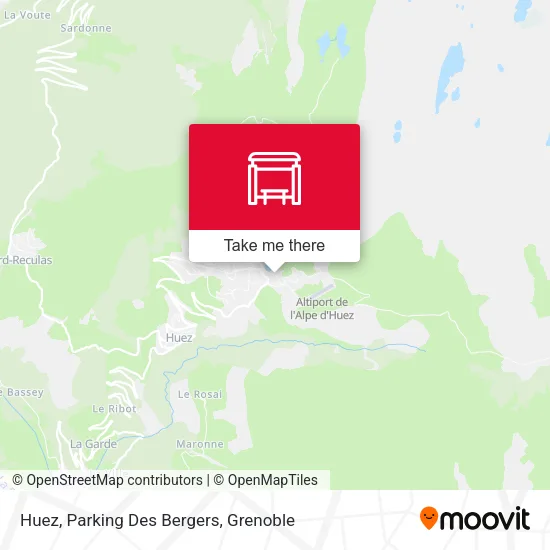 Huez, Parking Des Bergers map