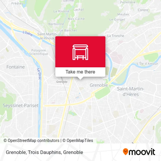 Grenoble, Trois Dauphins map