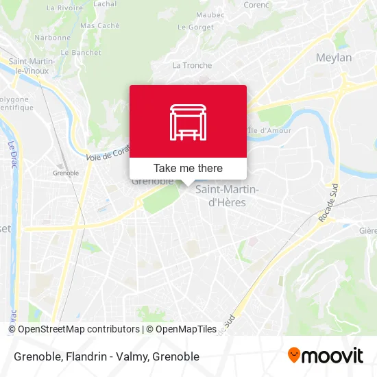 Grenoble, Flandrin - Valmy map