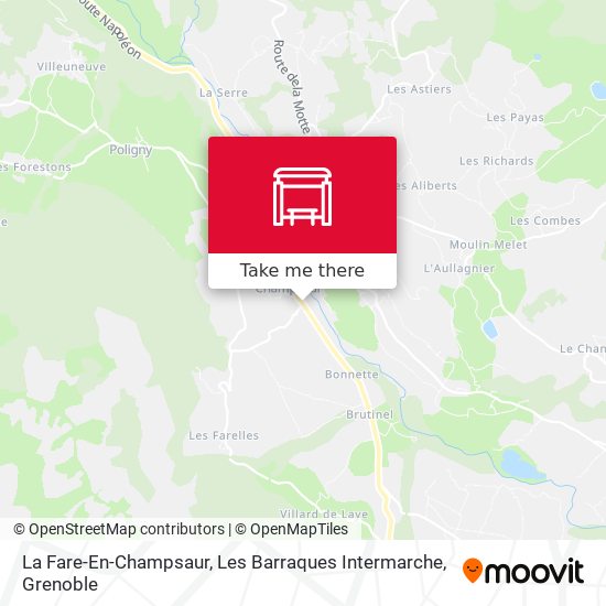 La Fare-En-Champsaur, Les Barraques Intermarche map