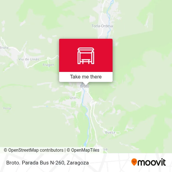 Broto. Parada Bus N-260 map