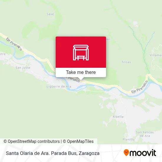 Santa Olaria de Ara. Parada Bus map