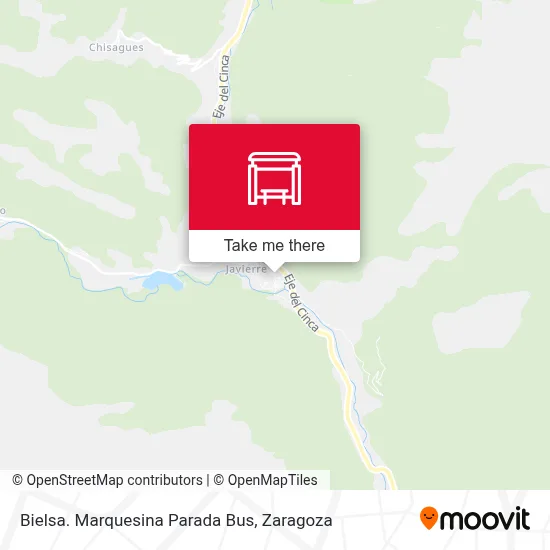 Bielsa. Marquesina Parada Bus map