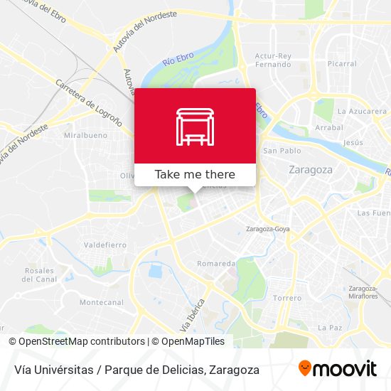 Vía Univérsitas / Parque de Delicias map