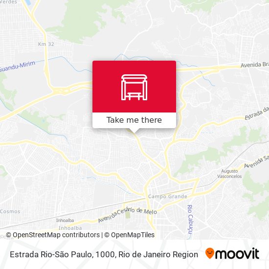 Estrada Rio-São Paulo, 1000 map