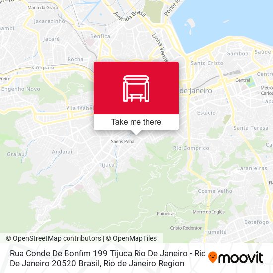 Mapa Rua Conde De Bonfim 199 Tijuca Rio De Janeiro - Rio De Janeiro 20520 Brasil