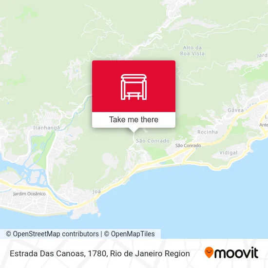Estrada Das Canoas, 1780 map
