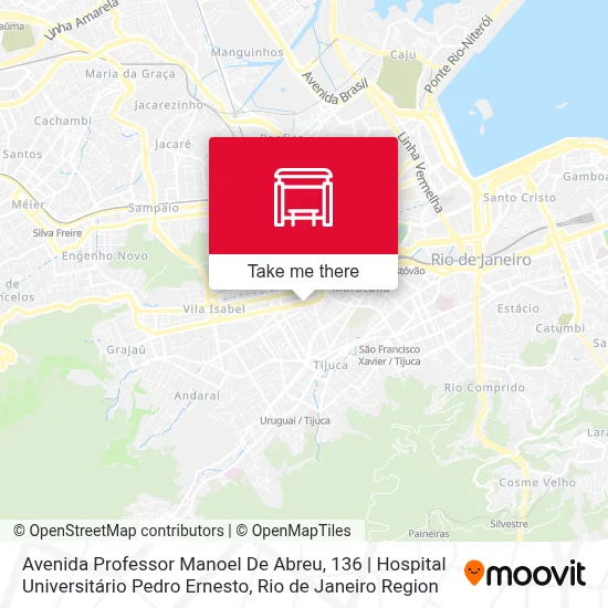 Avenida Professor Manoel De Abreu, 136 | Hospital Universitário Pedro Ernesto map