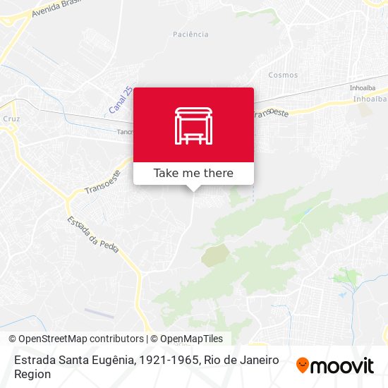 Estrada Santa Eugênia, 1921-1965 map
