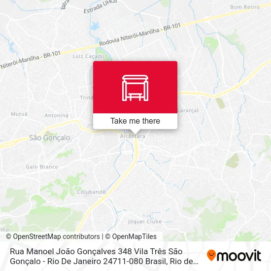 Rua Manoel João Gonçalves 348 Vila Três São Gonçalo - Rio De Janeiro 24711-080 Brasil map