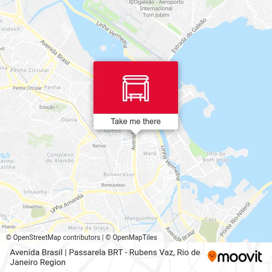 Avenida Brasil | Passarela BRT - Rubens Vaz map