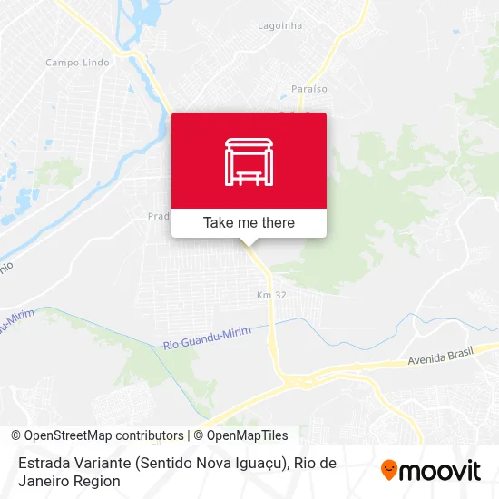 Estrada Variante (Sentido Nova Iguaçu) map
