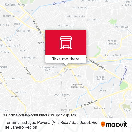 Mapa Terminal Estação Pavuna (Vila Rica / São José)