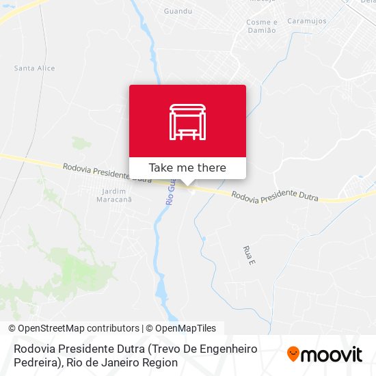 Mapa Rodovia Presidente Dutra (Trevo De Engenheiro Pedreira)