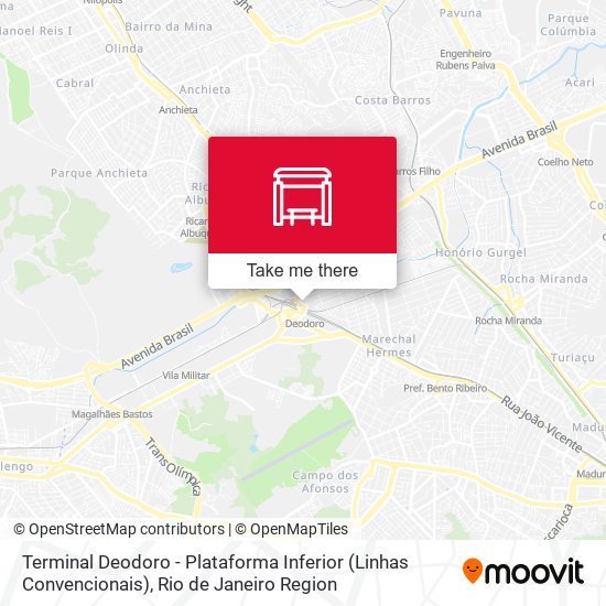 Mapa Terminal Deodoro - Plataforma Inferior (Linhas Convencionais)