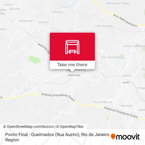 Mapa Ponto Final - Queimados (Rua Austin)