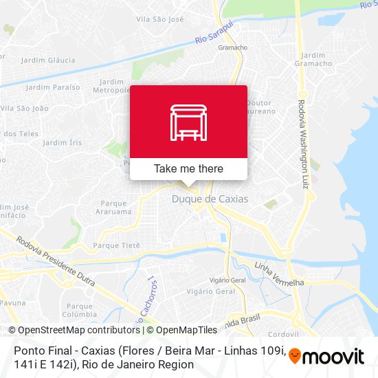 Ponto Final - Caxias (Flores / Beira Mar - Linhas 109i, 141i E 142i) map