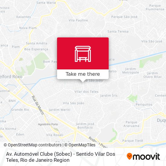 Av. Automóvel Clube (Sobec) - Sentido Vilar Dos Teles map