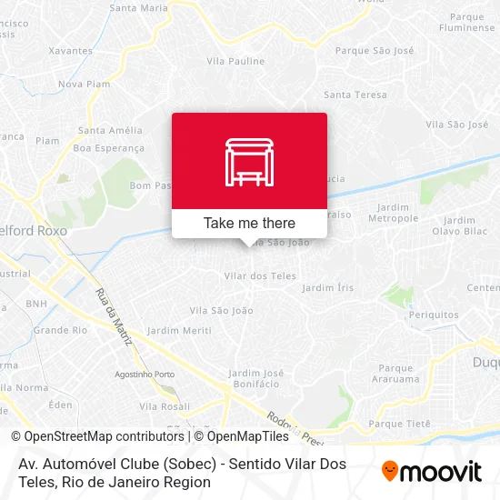 Av. Automóvel Clube (Sobec) - Sentido Vilar Dos Teles map