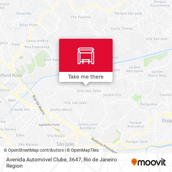 Avenida Automóvel Clube, 3647 map