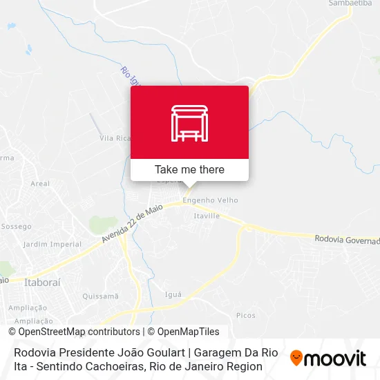 Rodovia Presidente João Goulart | Garagem Da Rio Ita - Sentindo Cachoeiras map