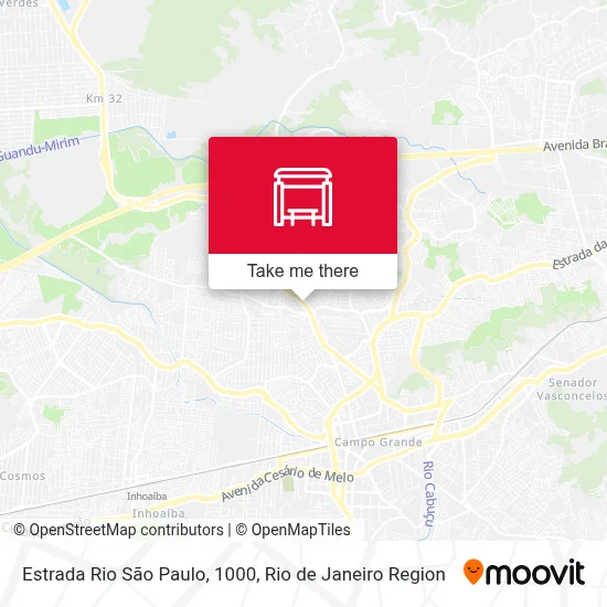 Estrada Rio São Paulo, 1000 map