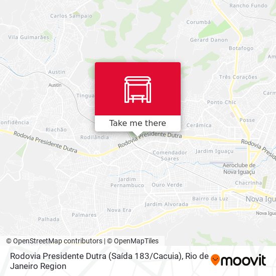 Mapa Rodovia Presidente Dutra (Saída 183 / Cacuia)