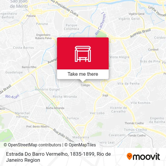 Estrada Do Barro Vermelho, 1835-1899 map