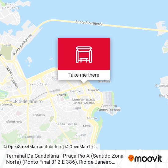 Terminal Da Candelária - Praça Pio X (Sentido Zona Norte) (Ponto Final 312 E 386) map