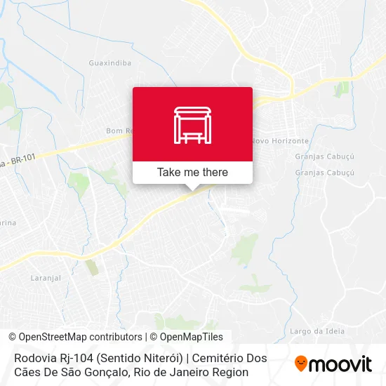 Mapa Rodovia Rj-104 (Sentido Niterói) | Cemitério Dos Cães De São Gonçalo