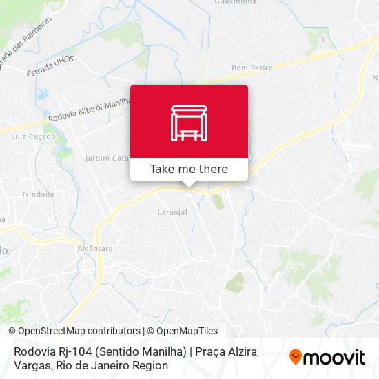 Mapa Rodovia Rj-104 (Sentido Manilha) | Praça Alzira Vargas