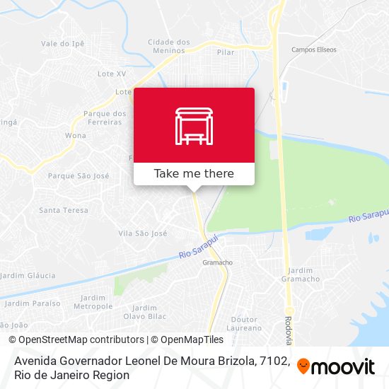 Mapa Avenida Governador Leonel De Moura Brizola, 7102