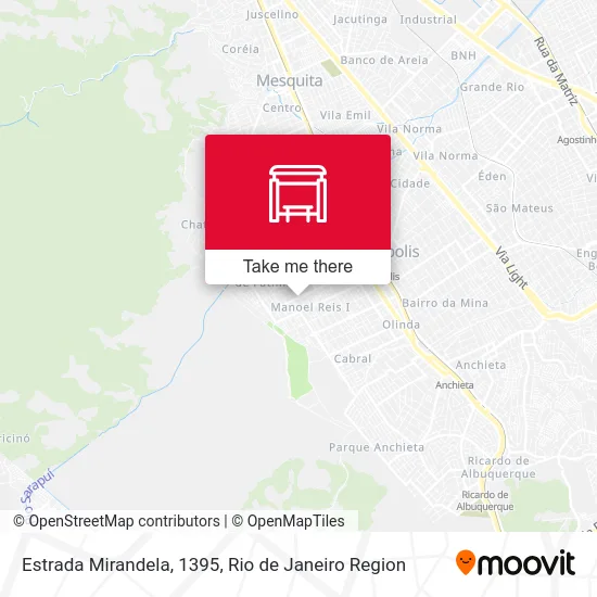 Estrada Mirandela, 1395 map