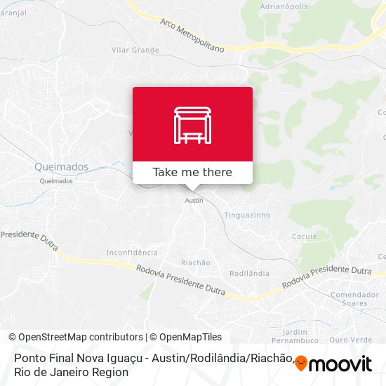 Ponto Final Nova Iguaçu - Austin / Rodilândia / Riachão map