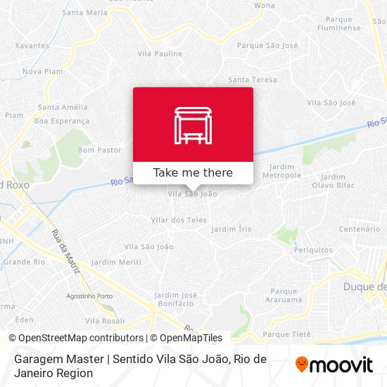 Mapa Garagem Master | Sentido Vila São João