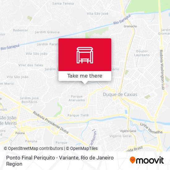 Ponto Final Periquito - Variante map