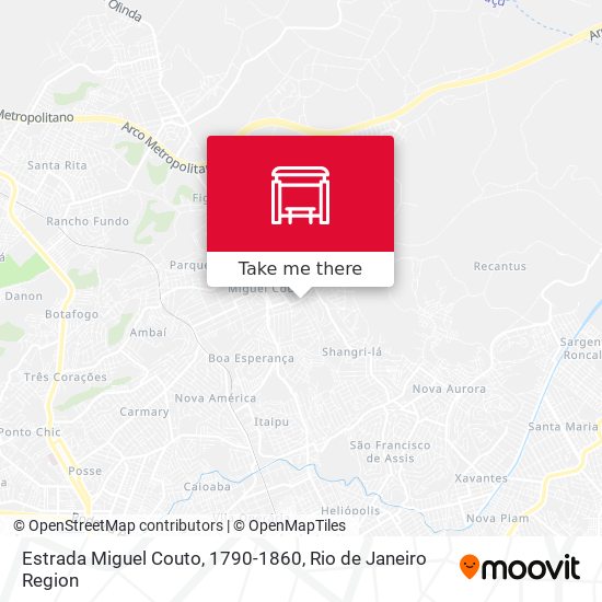Estrada Miguel Couto, 1790-1860 map