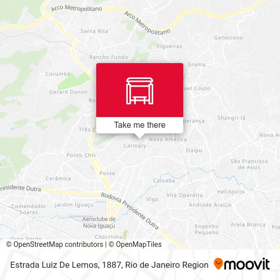 Estrada Luiz De Lemos, 1887 map