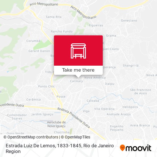 Estrada Luiz De Lemos, 1833-1845 map